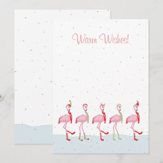 Kerstflamingo Feestdagenkaart (Voorkant / Achterkant)