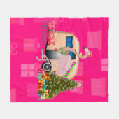kerstflamingo fleece deken (Voorkant (Horizontaal))