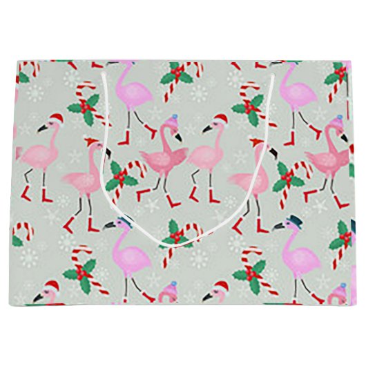 “Kerstflamingo” Grote Kerstcadeautas Groot Cadeauzakje (Voorkant)