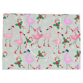 “Kerstflamingo” Grote Kerstcadeautentas Groot Cadeauzakje (Achterkant)