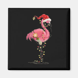 Kerstflamingo in Martini GL voor tropische Holi Magneet