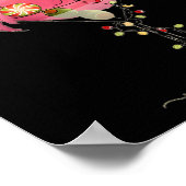 Kerstflamingo in Martini GL voor tropische Holi Poster (Hoek)