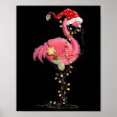 Kerstflamingo in Martini GL voor tropische Holi Poster (Voorkant)