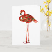 Kerstflamingo Kaart (Gele Bloem)