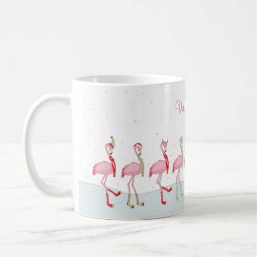 Kerstflamingo Koffiemok (Links)