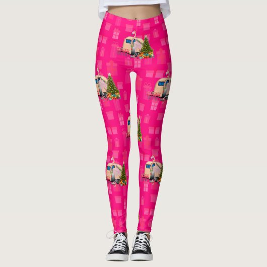 kerstflamingo leggings (Voorkant)