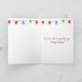 Kerstflamingo met een kerstmuts kaart (Binnen)