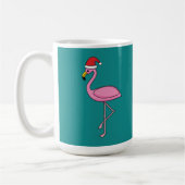 Kerstflamingo met kerstmuts | Naam toevoegen Koffiemok (Links)