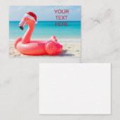 Kerstflamingo met kerstmuts notitiekaartje (Voorkant / Achterkant)