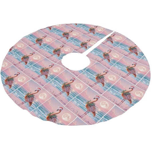 Kerstflamingo met vakantiekrans kerstboom rok (Gekanteld)
