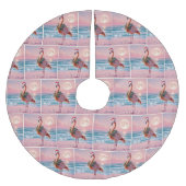 Kerstflamingo met vakantiekrans kerstboom rok (Voorkant)