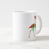 Kerstflamingo op het strand grote koffiekop (Voorkant rechts)