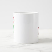 Kerstflamingo op het strand grote koffiekop (Voorkant)