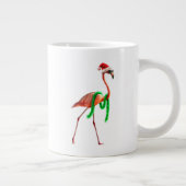 Kerstflamingo op het strand grote koffiekop (Rechts)