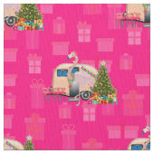 kerstflamingo stof (Close Up)