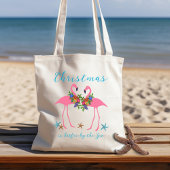 Kerstflamingo's bij het Zee Gezegde Tote Bag