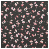 Kerstflamingo's op Zwart Gegooid Stof (Swatch)
