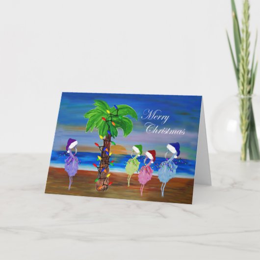 Kerstflamingo's Vakantie wenskaarten. Feestdagen Kaart (Voorkant)