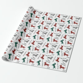 kerstflannelrood en groene dachshonden cadeaupapier