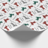 kerstflannelrood en groene dachshonden cadeaupapier (Hoek)