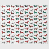 kerstflannelrood en groene dachshonden cadeaupapier (Vlak)