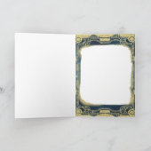 Kerstflappermeisje grote witte bontjas feestdagen kaart (Binnen)