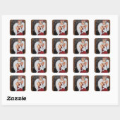 Kerstflappermeisje Sterrenhemel Vierkante Sticker (Vel)