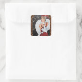 Kerstflappermeisje Sterrenhemel Vierkante Sticker (Tas)