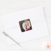 Kerstflappermeisje Sterrenhemel Vierkante Sticker (Envelop)