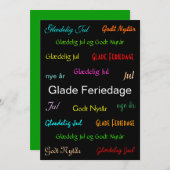 kerstflat Deens Glade Feriedage Feestdagenkaart (Voorkant / Achterkant)