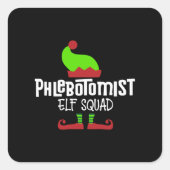 Kerstflebotomist, flebotomie, lab vierkante sticker (Voorkant)