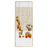 kerstflesje Meerkat BROWN Wine Bag Wijn Cadeautas (Achterkant)