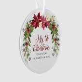 kerstflesje met eerste kerstfeest Baby Foto Ornament (voorkant)
