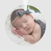 kerstflesje met eerste kerstfeest Baby Foto Ornament (achterkant)