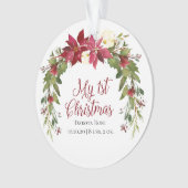 kerstflesje met eerste kerstfeest Baby Foto Ornament (voorkant)