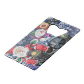 kerstflesje Open Happy Friends Fun Creditkaart Flessenopener (Voorkant Gekanteld)