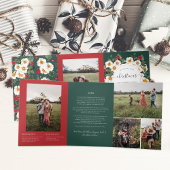 kerstflesjes | Foto rood en groen botanisch 5 Drieluik Uitnodiging