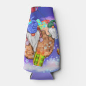 kerstflesjes koeler gnomen die met cadeautjes vlie (Voorkant)