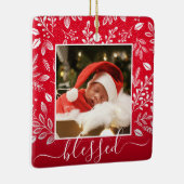 Kerstflesjes met geblesseerde rood keramisch ornament (Rechts)