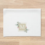 kerstflesmonogram theedoek<br><div class="desc">Aangepast ontworpen keukenhanddoek met modern elegant design met waterverf winterplantaardige stoffen.</div>