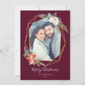 kerstflessen Geometrische rode foto Feestdagenkaart (Voorkant)