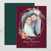 kerstflessen Geometrische rode foto Feestdagenkaart (Voorkant / Achterkant)