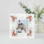 Kerstflessen Red Berries Holiday Foto (Staand voorkant)