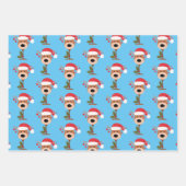 kerstflessen rendiersneeuwman inpakpapier vel (Voorkant)