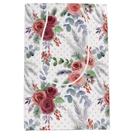 kerstflessenpatroon medium cadeauzakje (Voorkant)