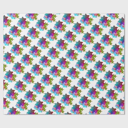  kerstflora cadeaupapier (Vlak)