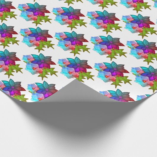  kerstflora cadeaupapier (Hoek)