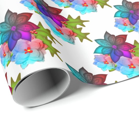  kerstflora cadeaupapier (Rol Hoek)
