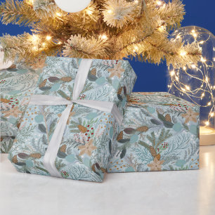 kerstflora cadeaupapier