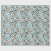 kerstflora cadeaupapier (Vlak)